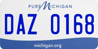 MI license plate DAZ0168