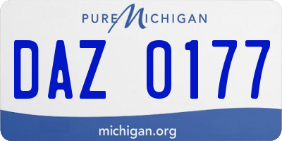 MI license plate DAZ0177