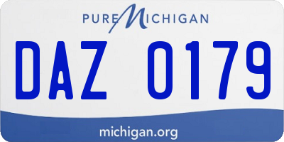 MI license plate DAZ0179