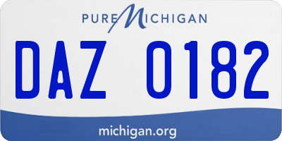 MI license plate DAZ0182