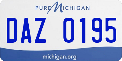 MI license plate DAZ0195