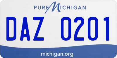 MI license plate DAZ0201