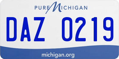 MI license plate DAZ0219