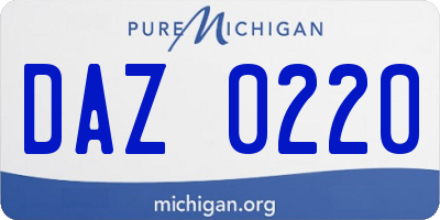 MI license plate DAZ0220