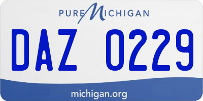 MI license plate DAZ0229