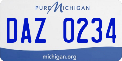 MI license plate DAZ0234