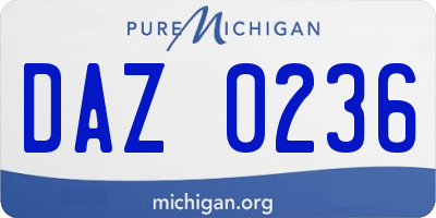 MI license plate DAZ0236