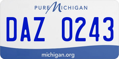 MI license plate DAZ0243