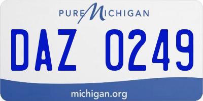 MI license plate DAZ0249