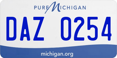 MI license plate DAZ0254
