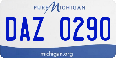 MI license plate DAZ0290