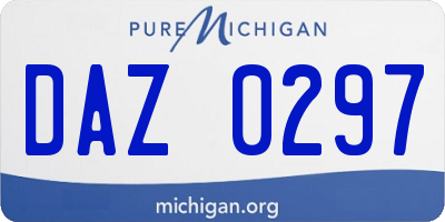 MI license plate DAZ0297