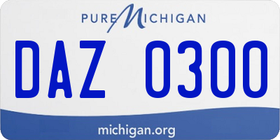 MI license plate DAZ0300
