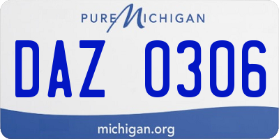MI license plate DAZ0306