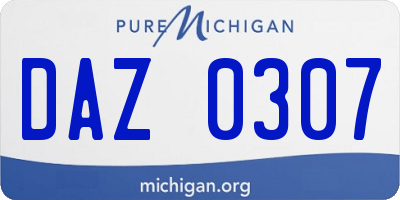 MI license plate DAZ0307