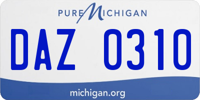 MI license plate DAZ0310