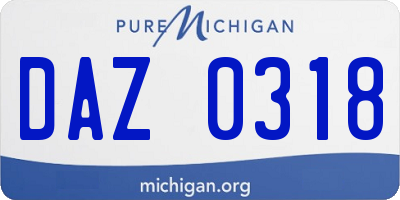 MI license plate DAZ0318