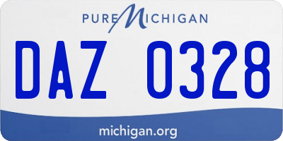 MI license plate DAZ0328