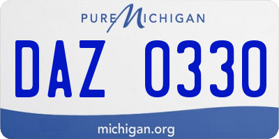 MI license plate DAZ0330