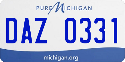 MI license plate DAZ0331