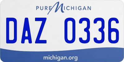 MI license plate DAZ0336