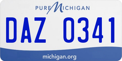 MI license plate DAZ0341
