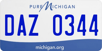 MI license plate DAZ0344