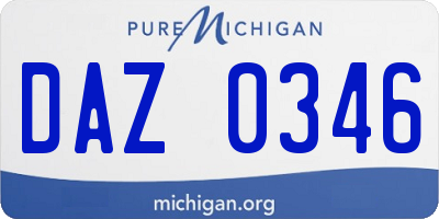 MI license plate DAZ0346
