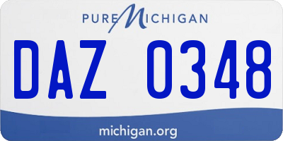 MI license plate DAZ0348