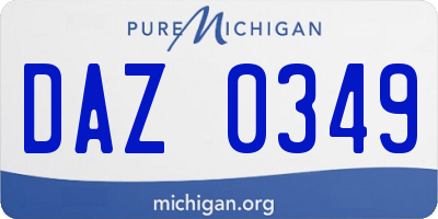 MI license plate DAZ0349