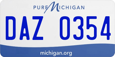 MI license plate DAZ0354