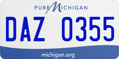 MI license plate DAZ0355