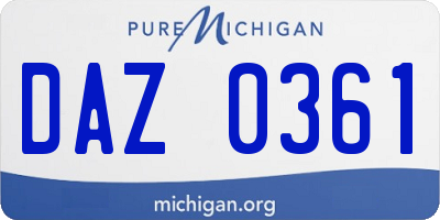 MI license plate DAZ0361