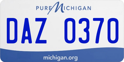 MI license plate DAZ0370