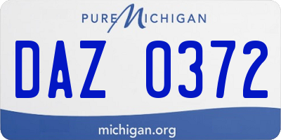 MI license plate DAZ0372