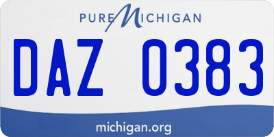 MI license plate DAZ0383