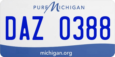 MI license plate DAZ0388