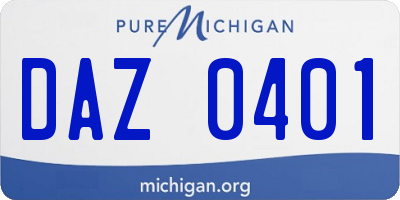MI license plate DAZ0401