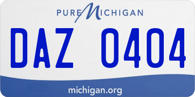 MI license plate DAZ0404