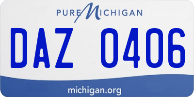 MI license plate DAZ0406