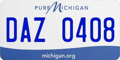 MI license plate DAZ0408
