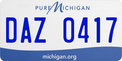 MI license plate DAZ0417