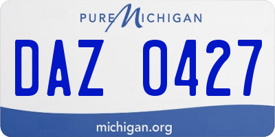 MI license plate DAZ0427