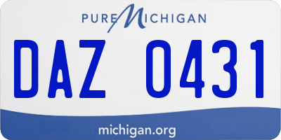 MI license plate DAZ0431