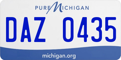 MI license plate DAZ0435