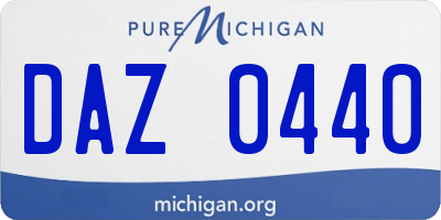 MI license plate DAZ0440