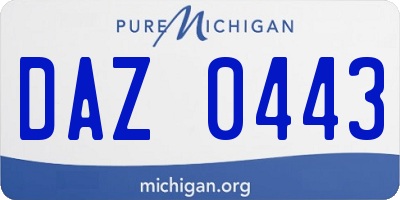 MI license plate DAZ0443