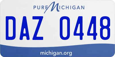 MI license plate DAZ0448