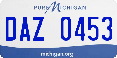 MI license plate DAZ0453