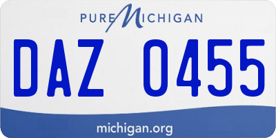 MI license plate DAZ0455